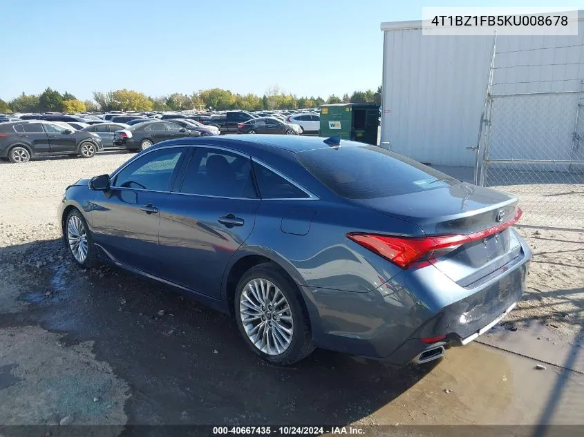 2019 Toyota Avalon Xle/Xse/Limited/Touring VIN: 4T1BZ1FB5KU008678 Lot: 40667435