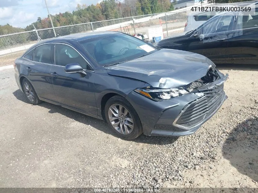 2019 Toyota Avalon Xle VIN: 4T1BZ1FB8KU003569 Lot: 40793265