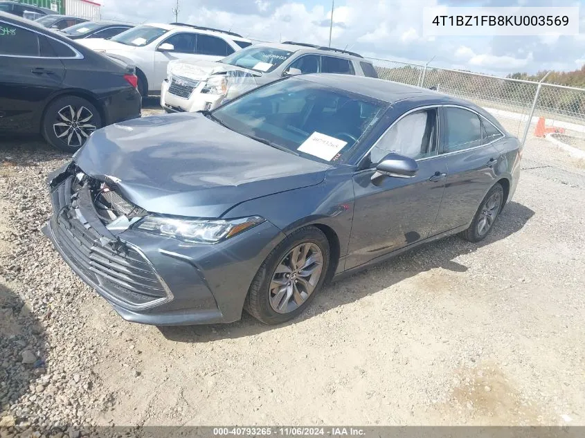 2019 Toyota Avalon Xle VIN: 4T1BZ1FB8KU003569 Lot: 40793265