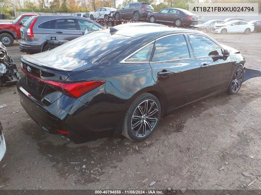 2019 Toyota Avalon Touring VIN: 4T1BZ1FBXKU024794 Lot: 40794558