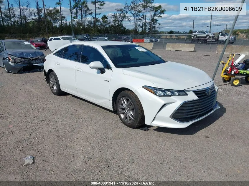 2019 Toyota Avalon Hybrid Xle VIN: 4T1B21FB2KU008609 Lot: 40891941