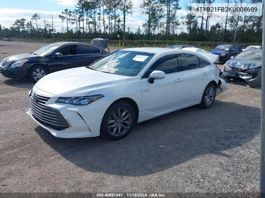 2019 Toyota Avalon Hybrid Xle VIN: 4T1B21FB2KU008609 Lot: 40891941