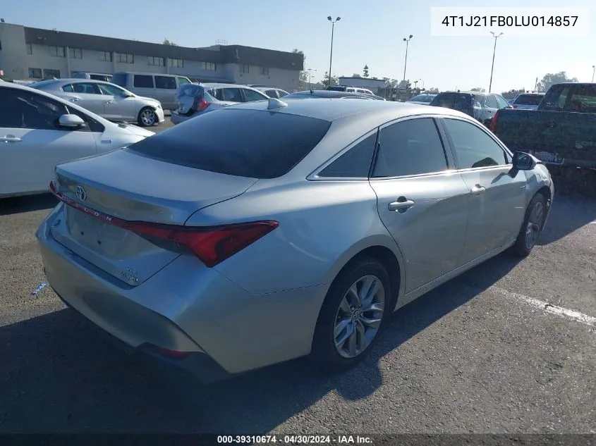 4T1J21FB0LU014857 2020 Toyota Avalon Hybrid Xle