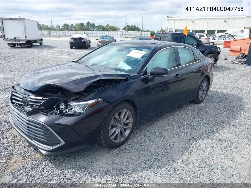 4T1AZ1FB4LU047758 2020 Toyota Avalon Xle