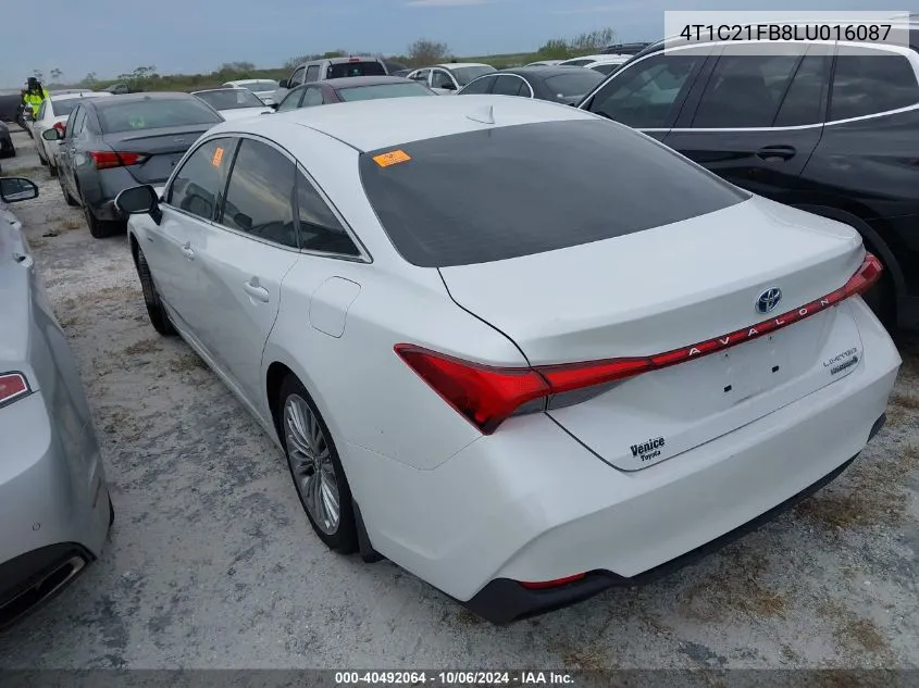 2020 Toyota Avalon Hybrid Limited VIN: 4T1C21FB8LU016087 Lot: 40492064