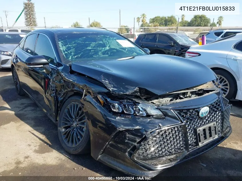 2020 Toyota Avalon Hybrid Xse VIN: 4T1E21FB0LU015833 Lot: 40495850