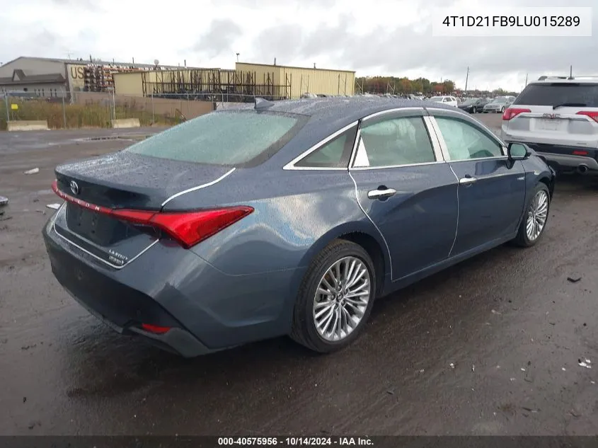 2020 Toyota Avalon Limited VIN: 4T1D21FB9LU015289 Lot: 40575956