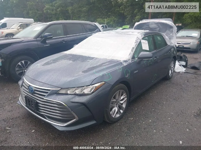 2021 Toyota Avalon Xle Hybrid VIN: 4T1AA1AB8MU002225 Lot: 40053034