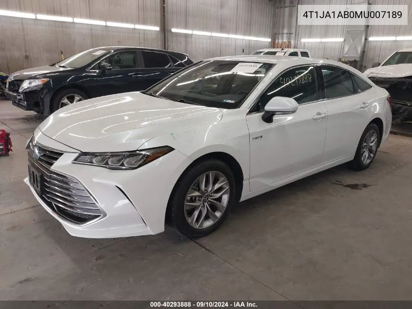 2021 Toyota Avalon Xle VIN: 4T1JA1AB0MU007189 Lot: 40293888