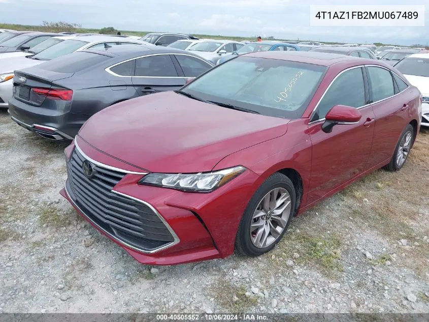 2021 Toyota Avalon Xle VIN: 4T1AZ1FB2MU067489 Lot: 40505552