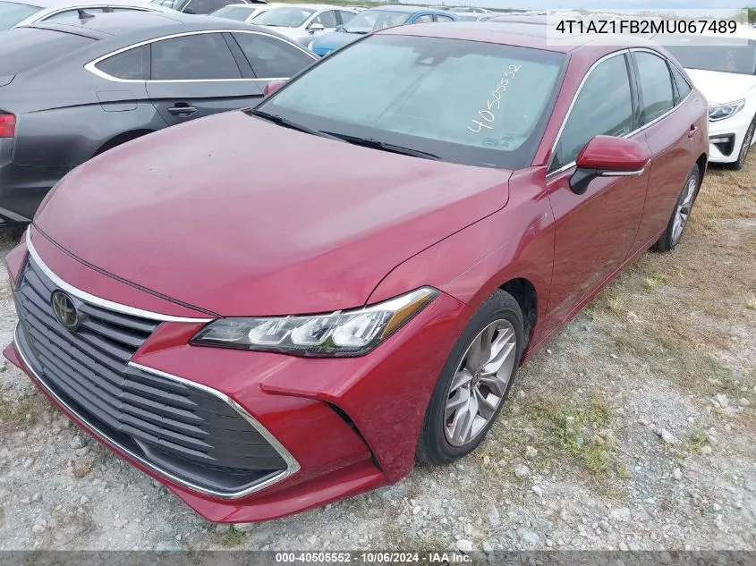 2021 Toyota Avalon Xle VIN: 4T1AZ1FB2MU067489 Lot: 40505552