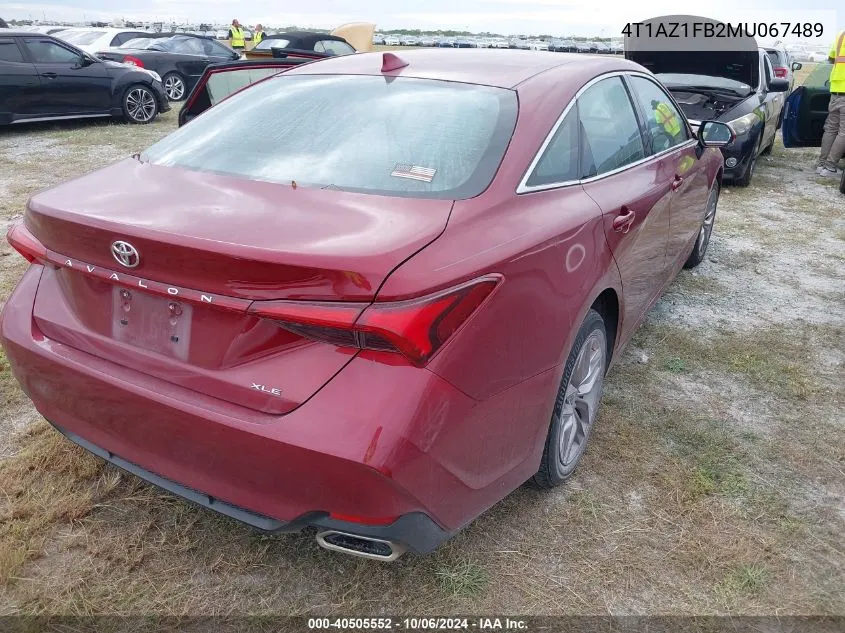 2021 Toyota Avalon Xle VIN: 4T1AZ1FB2MU067489 Lot: 40505552