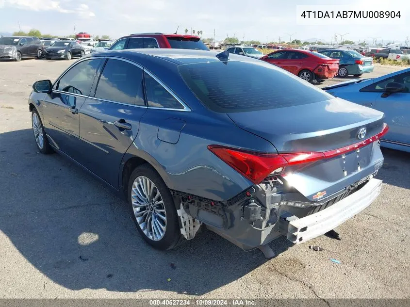 2021 Toyota Avalon Limited Hybrid VIN: 4T1DA1AB7MU008904 Lot: 40527234