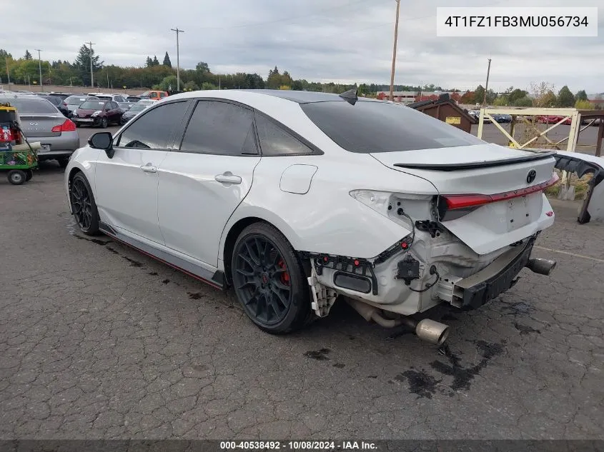 2021 Toyota Avalon Trd VIN: 4T1FZ1FB3MU056734 Lot: 40538492