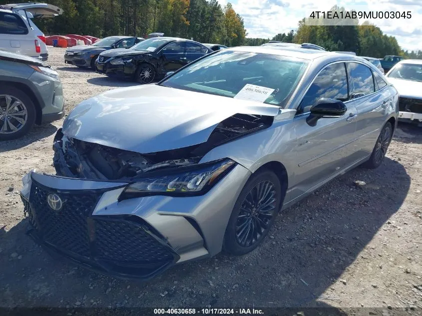 2021 Toyota Avalon Xse Hybrid VIN: 4T1EA1AB9MU003045 Lot: 40630658