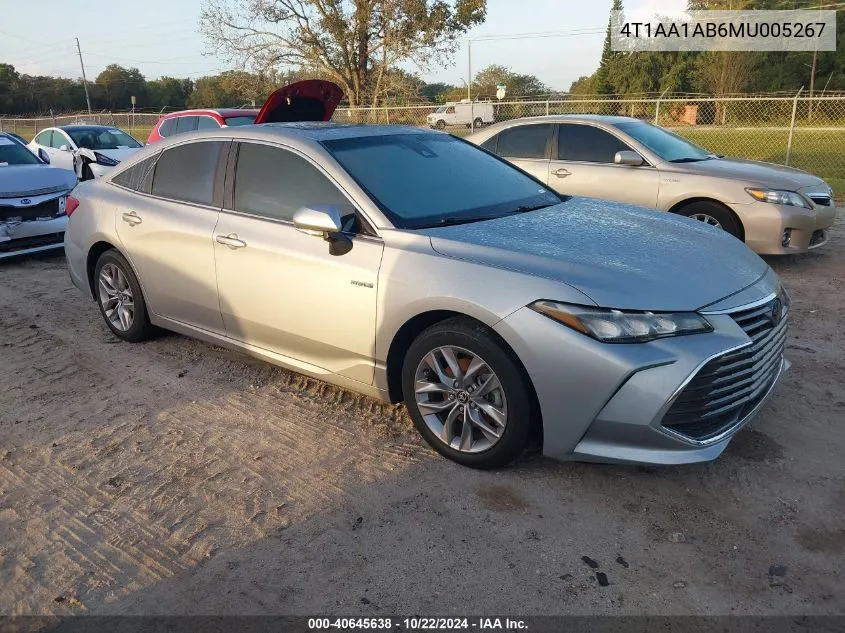 2021 Toyota Avalon Xle Hybrid VIN: 4T1AA1AB6MU005267 Lot: 40645638