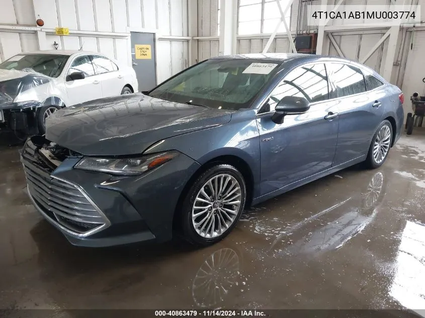 2021 Toyota Avalon Limited Hybrid VIN: 4T1CA1AB1MU003774 Lot: 40863479