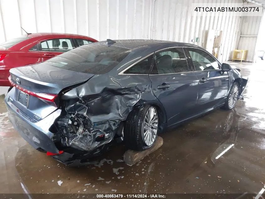 2021 Toyota Avalon Limited Hybrid VIN: 4T1CA1AB1MU003774 Lot: 40863479