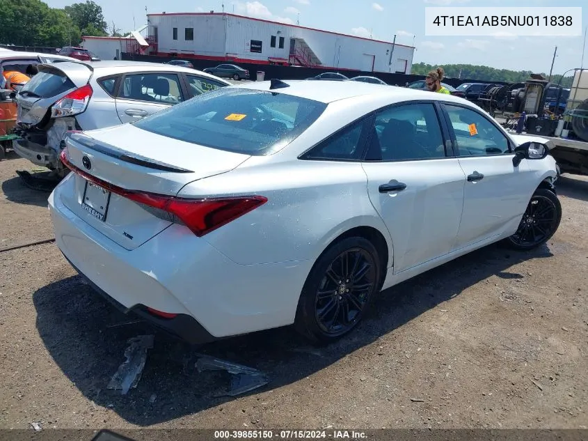 2022 Toyota Avalon Xse Nightshade Hybrid VIN: 4T1EA1AB5NU011838 Lot: 39855150