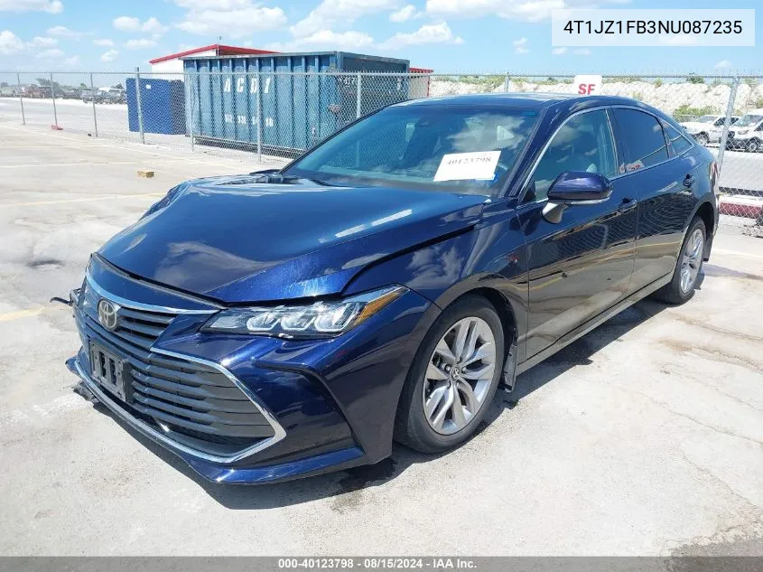 2022 Toyota Avalon Xle VIN: 4T1JZ1FB3NU087235 Lot: 40123798