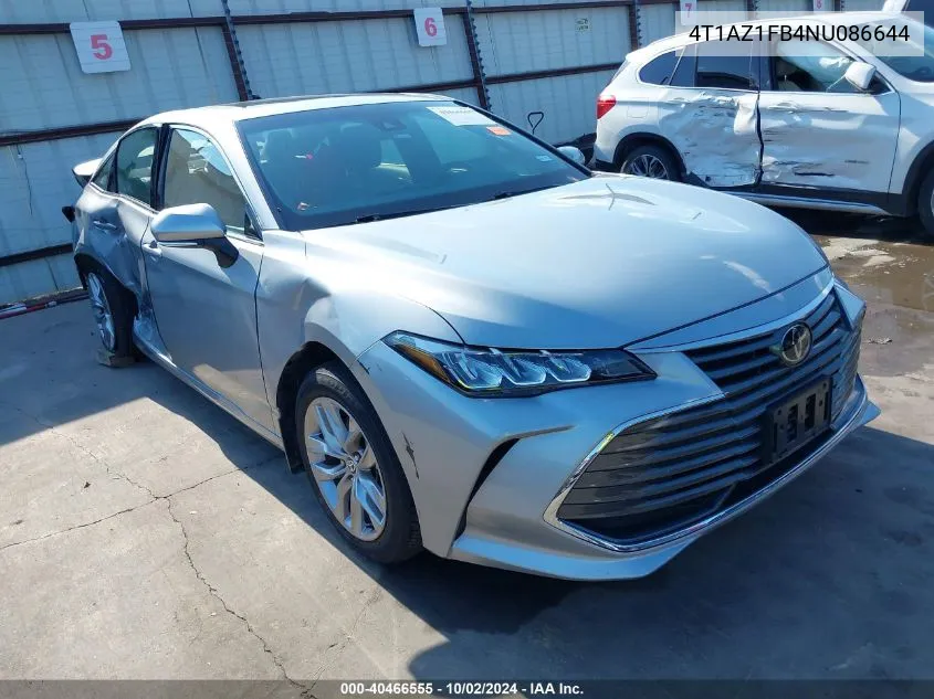 2022 Toyota Avalon Xle VIN: 4T1AZ1FB4NU086644 Lot: 40466555