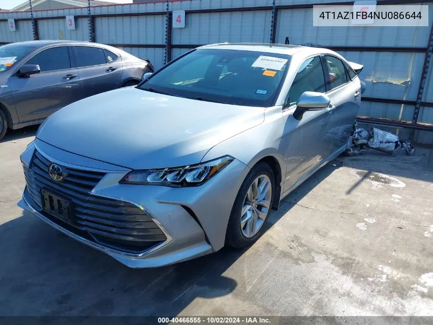 2022 Toyota Avalon Xle VIN: 4T1AZ1FB4NU086644 Lot: 40466555