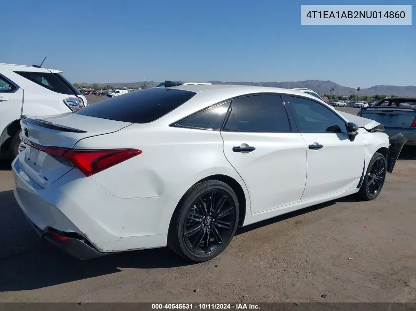 2022 Toyota Avalon Xse Nightshade Hybrid VIN: 4T1EA1AB2NU014860 Lot: 40545631