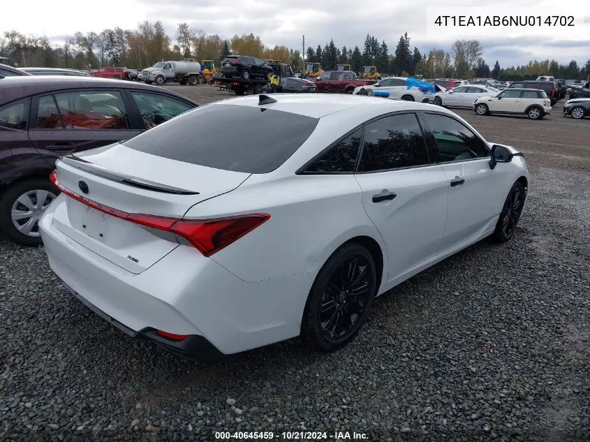 2022 Toyota Avalon Xse Nightshade Hybrid VIN: 4T1EA1AB6NU014702 Lot: 40645459