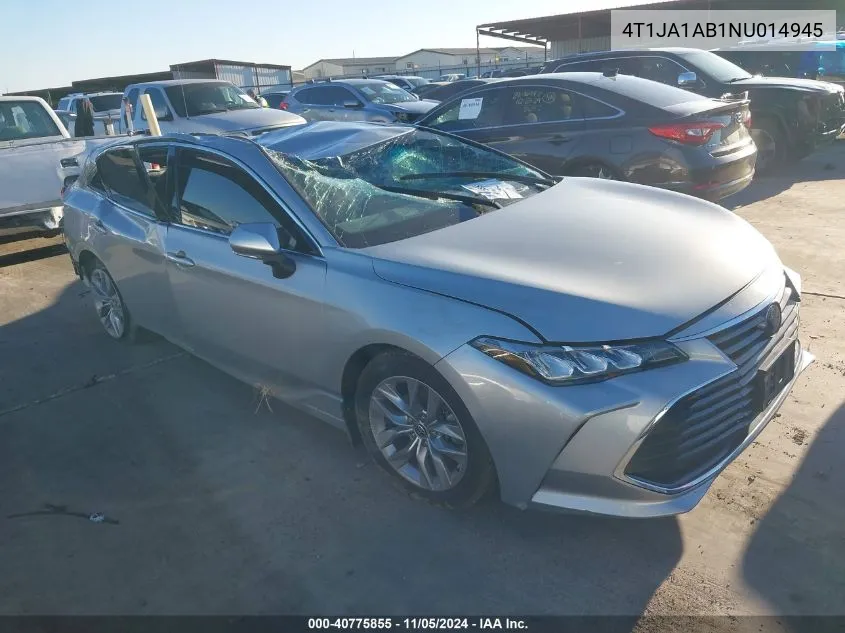 2022 Toyota Avalon Xle Hybrid VIN: 4T1JA1AB1NU014945 Lot: 40775855