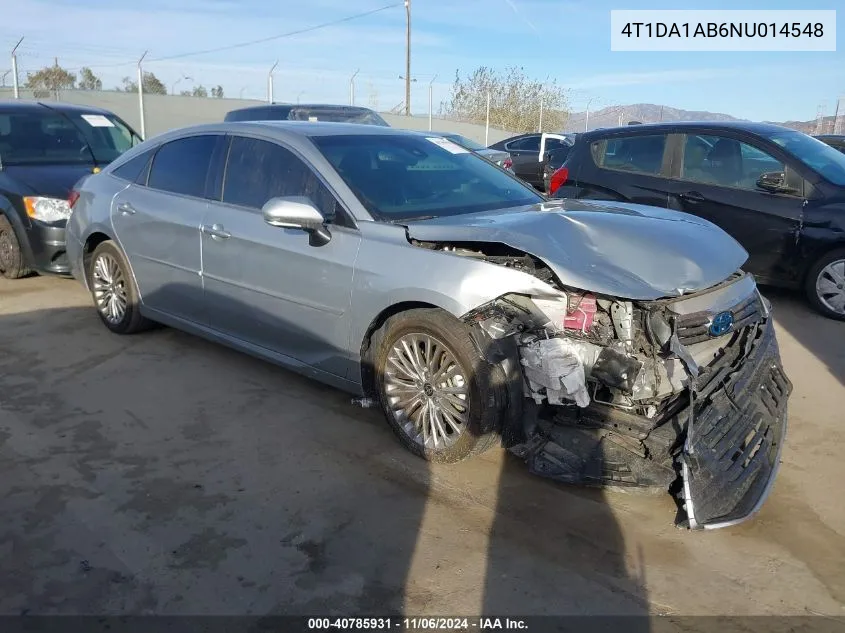 2022 Toyota Avalon Limited Hybrid VIN: 4T1DA1AB6NU014548 Lot: 40785931