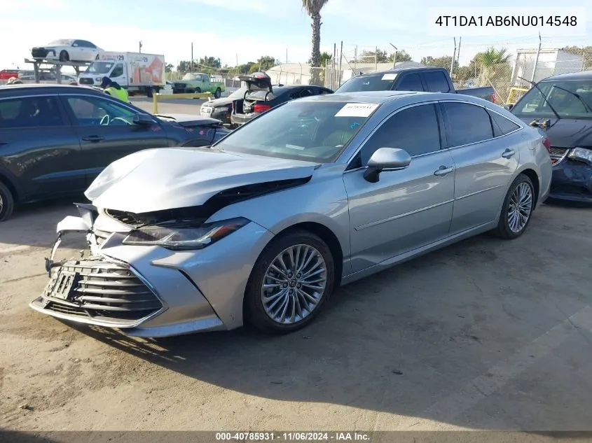 2022 Toyota Avalon Limited Hybrid VIN: 4T1DA1AB6NU014548 Lot: 40785931