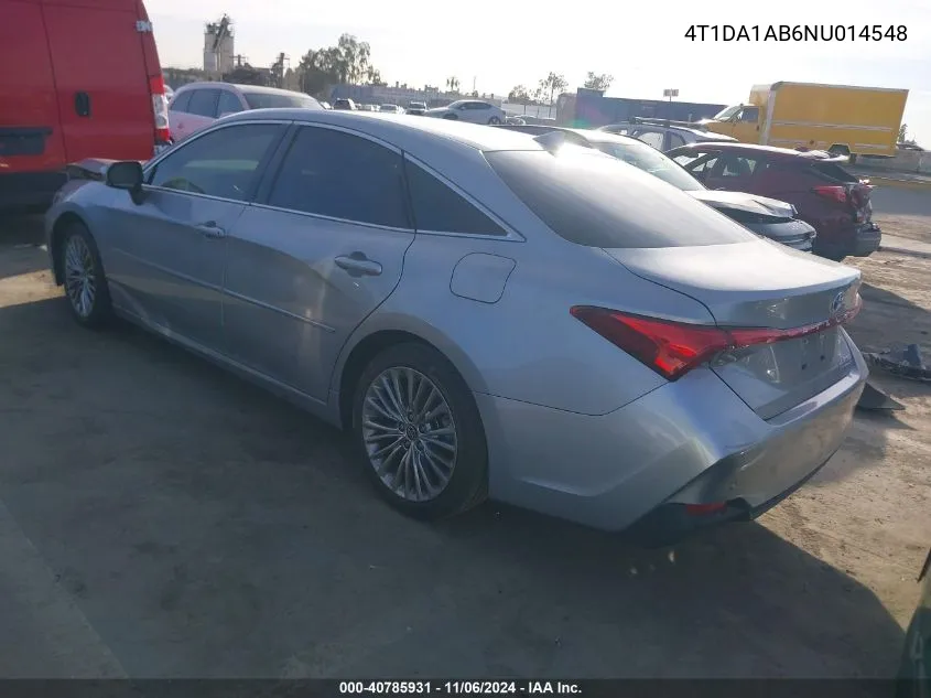 2022 Toyota Avalon Limited Hybrid VIN: 4T1DA1AB6NU014548 Lot: 40785931