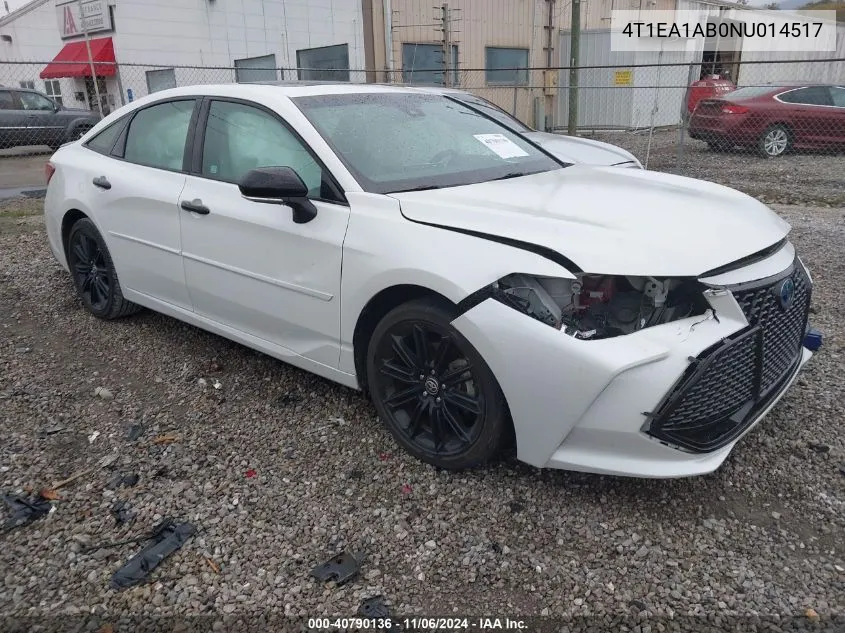 2022 Toyota Avalon Xse Nightshade Hybrid VIN: 4T1EA1AB0NU014517 Lot: 40790136