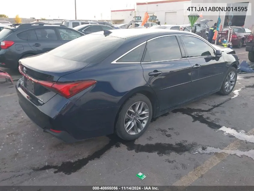 2022 Toyota Avalon Xle Hybrid VIN: 4T1JA1AB0NU014595 Lot: 40855056