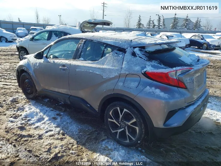 2018 Toyota C-Hr Xle/Xle Premium VIN: NMTKHMBXXJR011619 Lot: 12152559