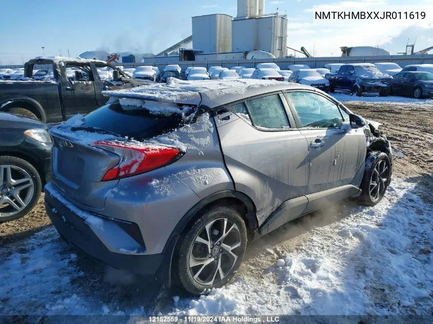 2018 Toyota C-Hr Xle/Xle Premium VIN: NMTKHMBXXJR011619 Lot: 12152559