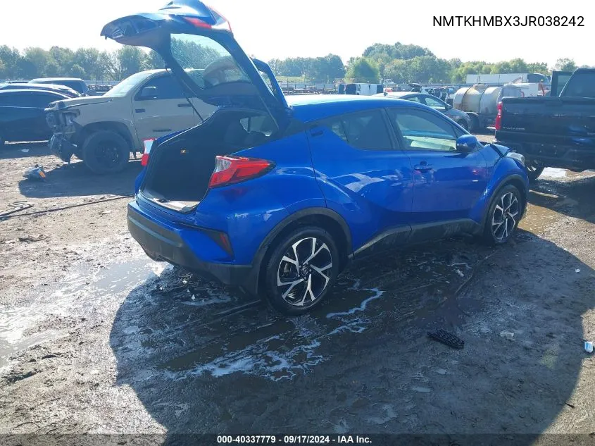 2018 Toyota C-Hr Xle Premium VIN: NMTKHMBX3JR038242 Lot: 40337779