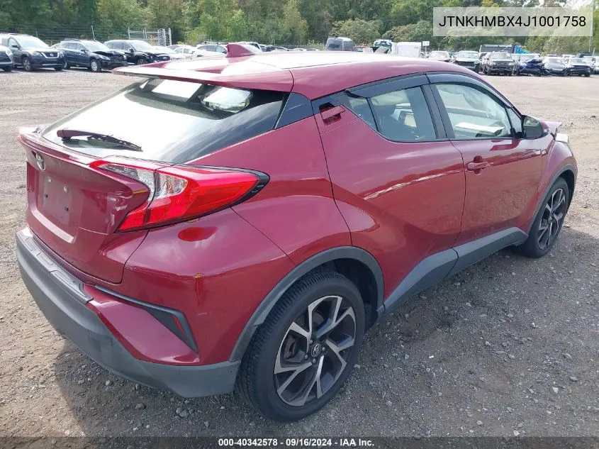 JTNKHMBX4J1001758 2018 Toyota C-Hr Xle Premium