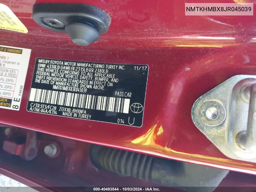 NMTKHMBX8JR045039 2018 Toyota C-Hr Xle Premium