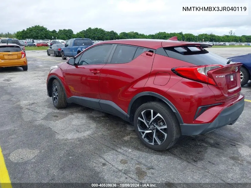 2018 Toyota C-Hr Xle VIN: NMTKHMBX3JR040119 Lot: 40539836