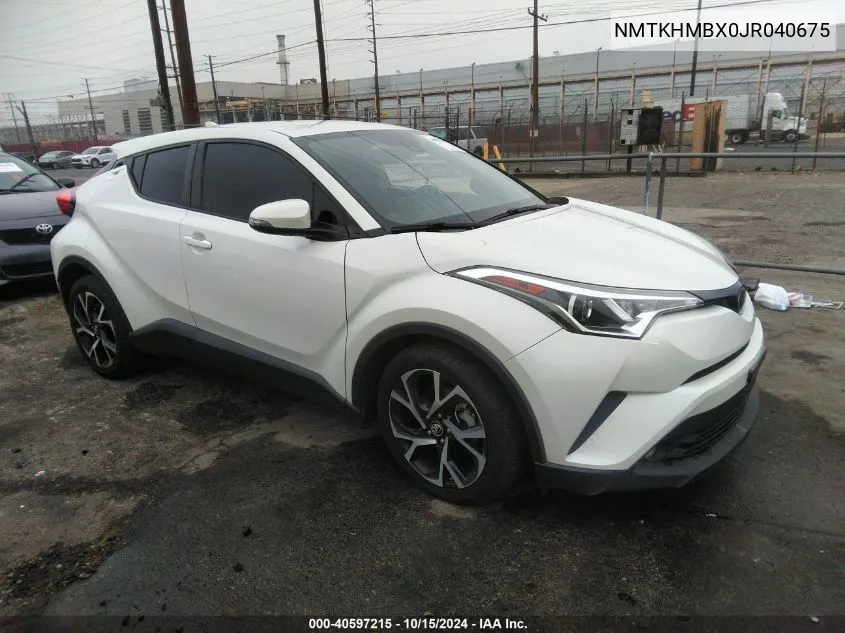 2018 Toyota C-Hr Xle Premium VIN: NMTKHMBX0JR040675 Lot: 40597215