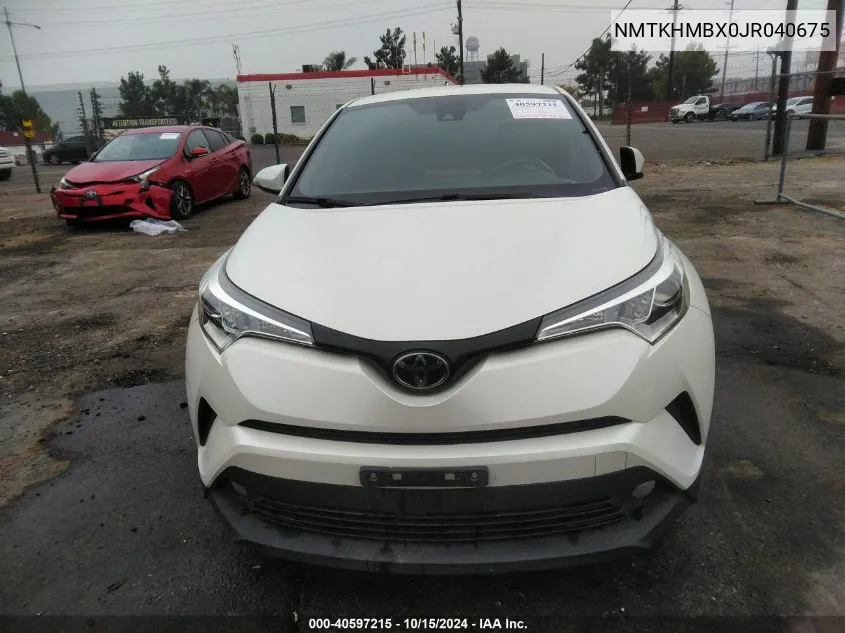 2018 Toyota C-Hr Xle Premium VIN: NMTKHMBX0JR040675 Lot: 40597215