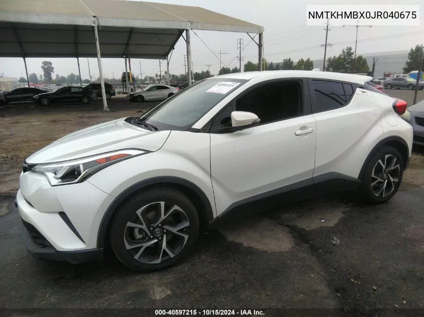 2018 Toyota C-Hr Xle Premium VIN: NMTKHMBX0JR040675 Lot: 40597215