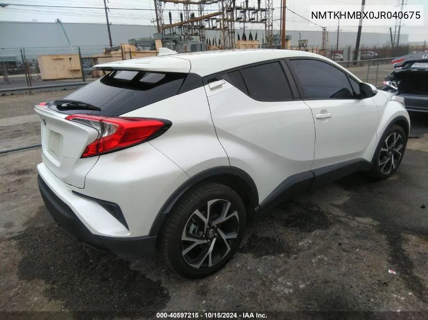 2018 Toyota C-Hr Xle Premium VIN: NMTKHMBX0JR040675 Lot: 40597215