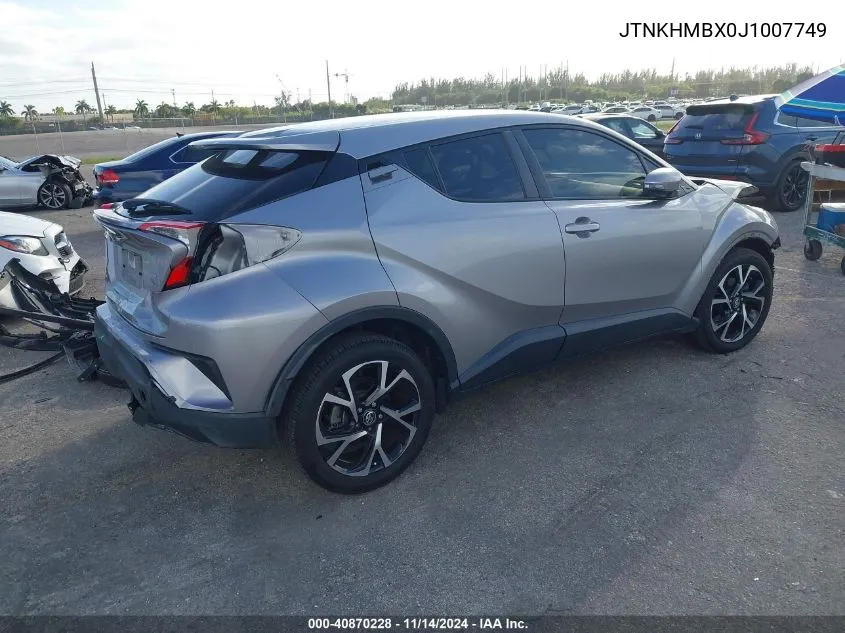 2018 Toyota C-Hr Xle VIN: JTNKHMBX0J1007749 Lot: 40870228