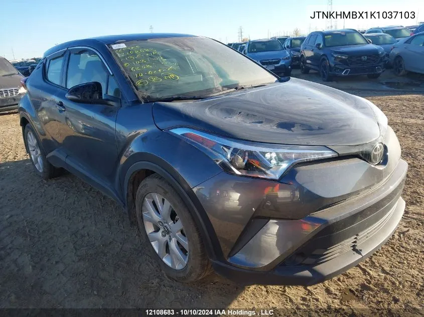 2019 Toyota C-Hr Xle/Le/Limited VIN: JTNKHMBX1K1037103 Lot: 12108683