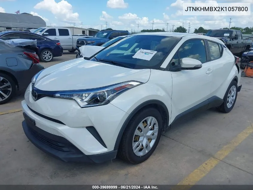 2019 Toyota C-Hr Le VIN: JTNKHMBX2K1057800 Lot: 39699999