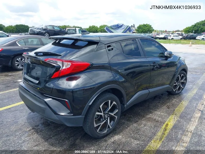 2019 Toyota C-Hr Xle/Le/Limited VIN: JTNKHMBX4K1036933 Lot: 39867389