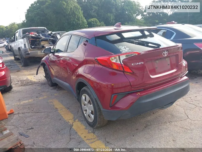 2019 Toyota C-Hr Le VIN: JTNKHMBX4K1020232 Lot: 39904973