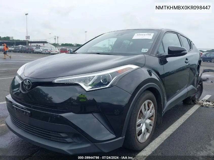 2019 Toyota C-Hr Le VIN: NMTKHMBX0KR098447 Lot: 39944798